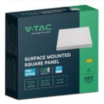 Mini painel LED V-TAC - Samsung - Superfície retroiluminada - IP20 - Branco - 6W- 660 lúmens - 4000K