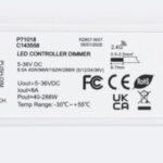 Controlador Regulador Fita LED Monocor 5/12/24/36V DC Compatível com Controlo Remoto RF e Pulsador
