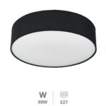 Plafon teto de tecido Gemena 2 x E27 Negro