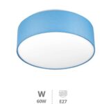 Plafon teto de tecido Gemena 2 x E27 Azul