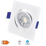 Aro basculante quadrado encastrável LED Cumbo 7W 6500K Branco