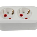 Blocos de 2 Tomadas sem Cabo Branco